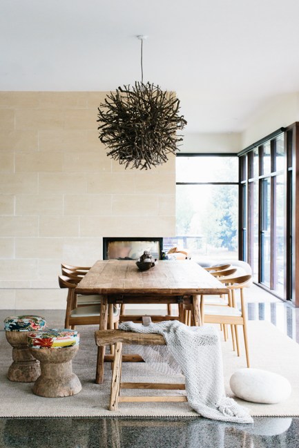 High Style Low Cost: Natural Elements in Dining Room